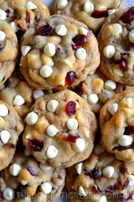 Cranberry White Chocolate Chip Cookies - The Domestic Rebel